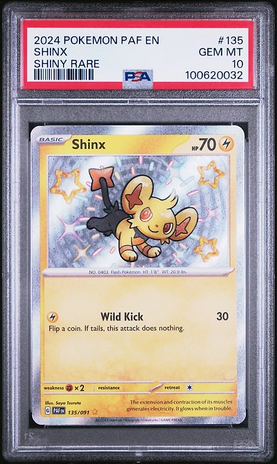 2024 Pokemon Paf En-paldean Fates 135 Shinx Shiny Rare PSA