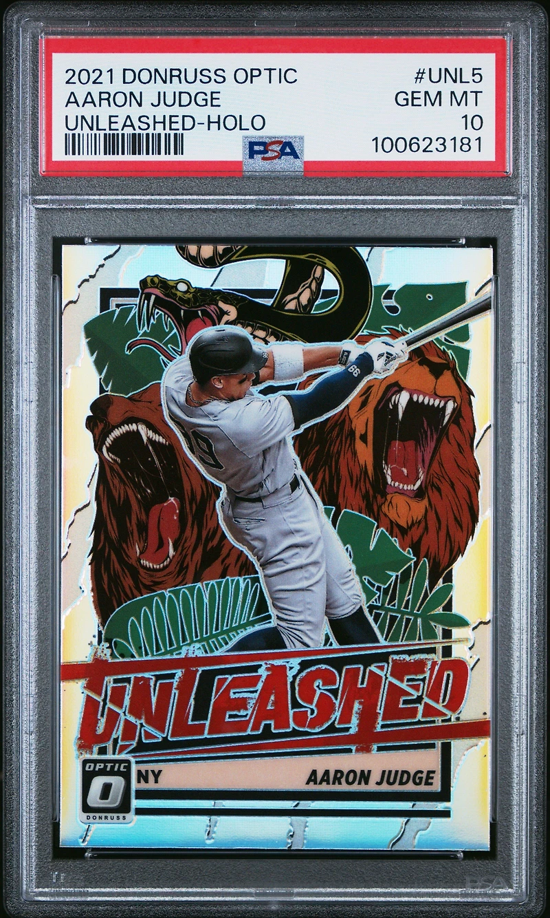 2021 Panini Donruss Optic Unleashed Unl5 Aaron Judge Holo PSA 10