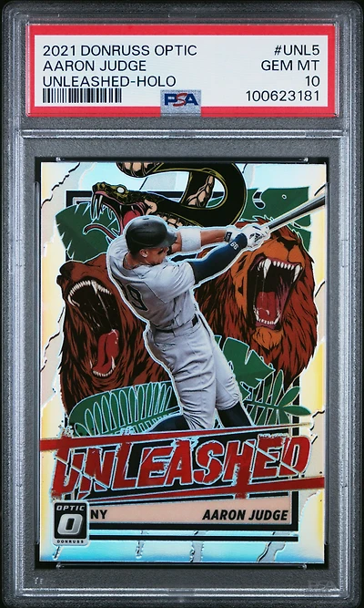 2021 Panini Donruss Optic Unleashed Unl5 Aaron Judge Holo PSA 10