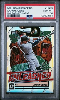 2021 Panini Donruss Optic Unleashed Unl5 Aaron Judge Holo PSA 10
