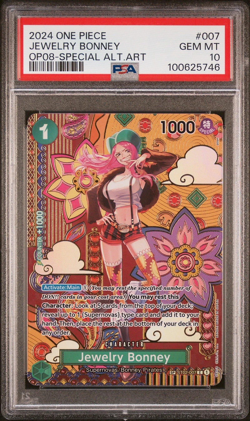 2024 One Piece Op08-two Legends 007 Jewelry Bonney Special Alternate Art PSA 10