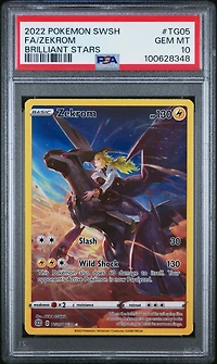 2022 Pokemon Sword & Shield Brilliant Stars Tg05 Full Art/zekrom PSA