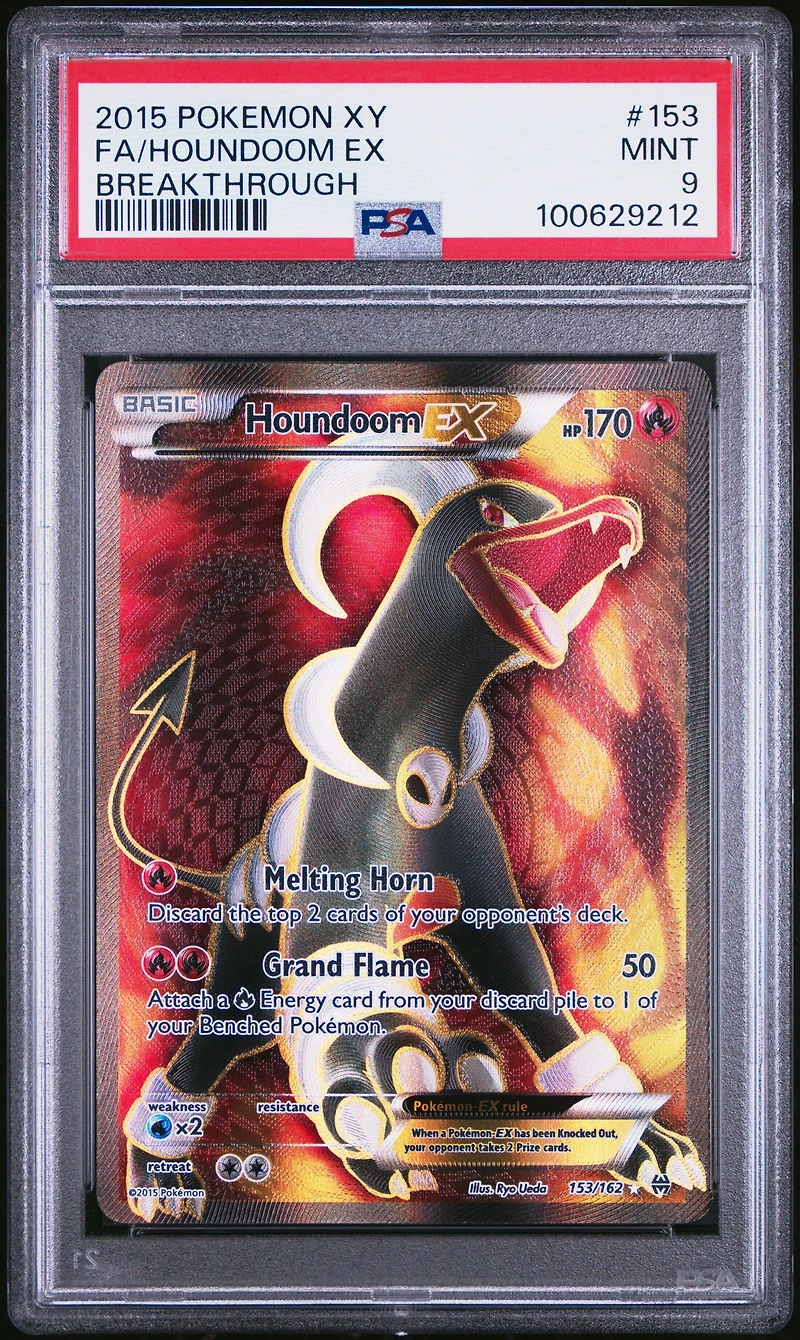 2015 Pokemon Xy Breakthrough 153 Full Art/houndoom Ex PSA