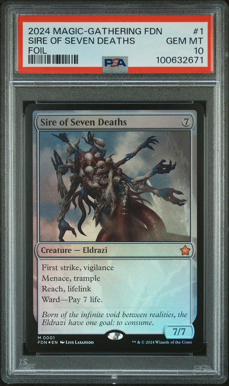 2024 Magic The Gathering Foundations 1 Sire Of Seven Deaths Foil PSA 10