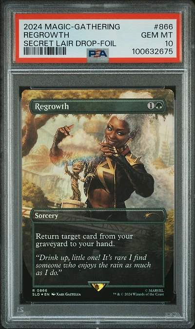 2024 Magic The Gathering Secret Lair Drop 866 Regrowth Foil PSA 10