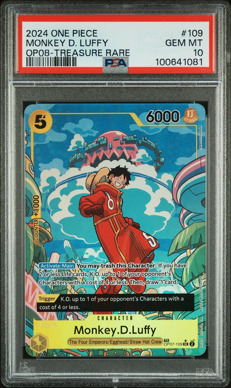 2024 One Piece Two Legends 109 Monkey D. Luffy Treasure Rare PSA 10