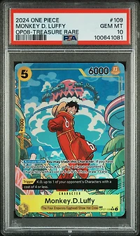 2024 One Piece Two Legends 109 Monkey D. Luffy Treasure Rare PSA 10