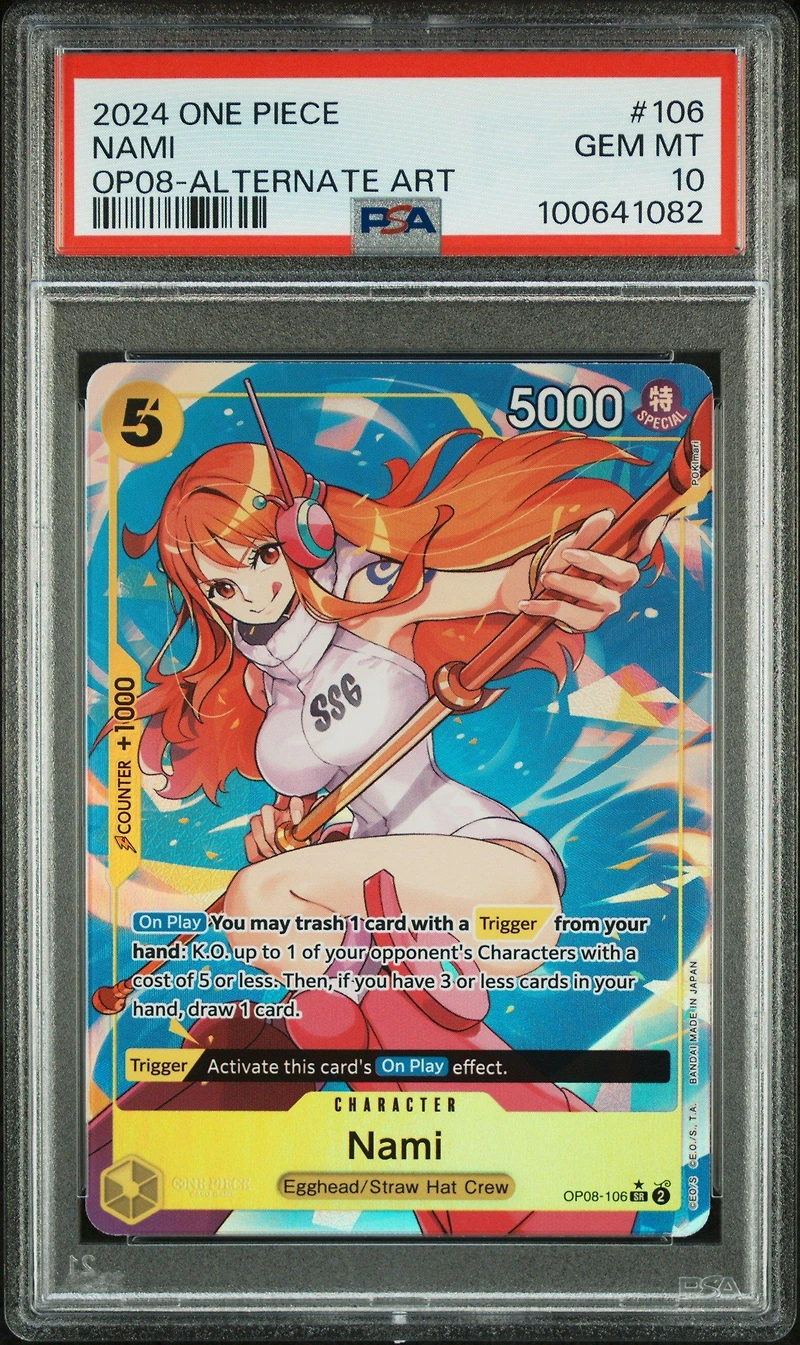 2024 One Piece Op08-two Legends 106 Nami Alternate Art PSA 10