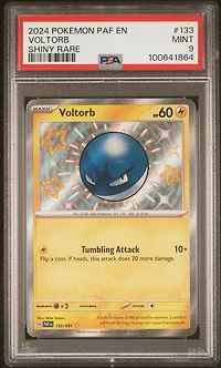 2024 Pokemon Paf En-paldean Fates 133 Voltorb Shiny Rare PSA 9