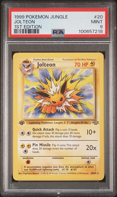 1999 Pokemon Jungle 20 Jolteon 1st Edition PSA