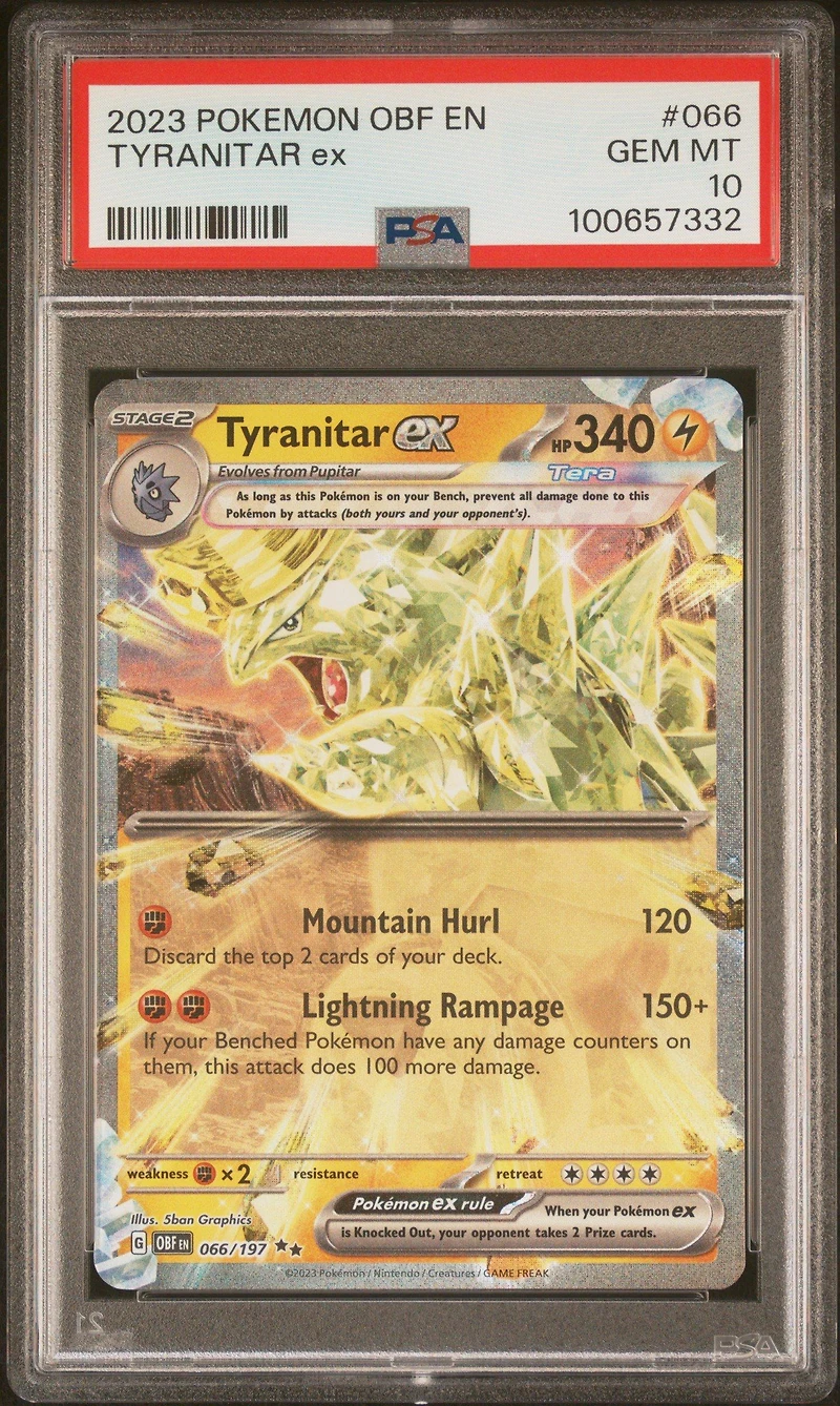 2023 Pokemon Obf En-obsidian Flames 066 Tyranitar Ex PSA