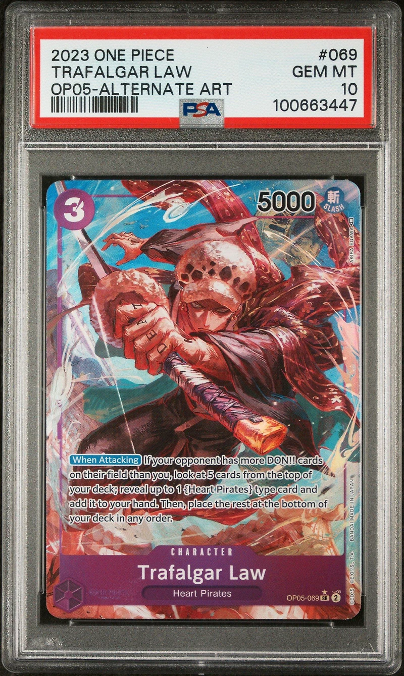 2023 One Piece Awakening Of The New Era 069 Trafalgar Law Alternate Art PSA 10