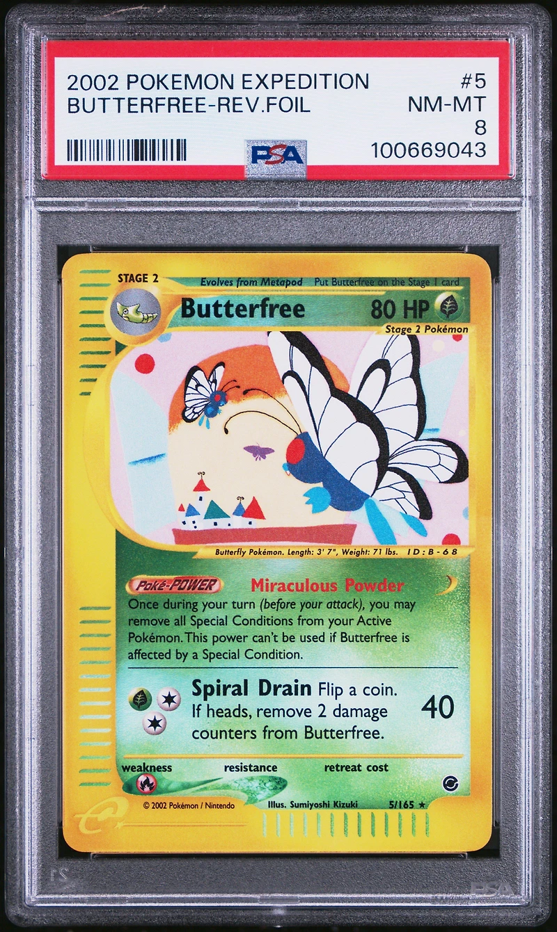 2002 Pokemon Expedition 5 Butterfree-reverse Foil PSA