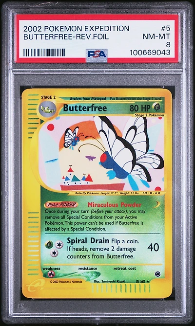 2002 Pokemon Expedition 5 Butterfree-reverse Foil PSA