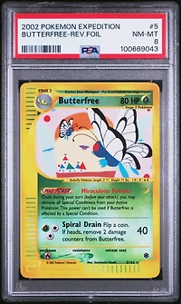2002 Pokemon Expedition 5 Butterfree-reverse Foil PSA
