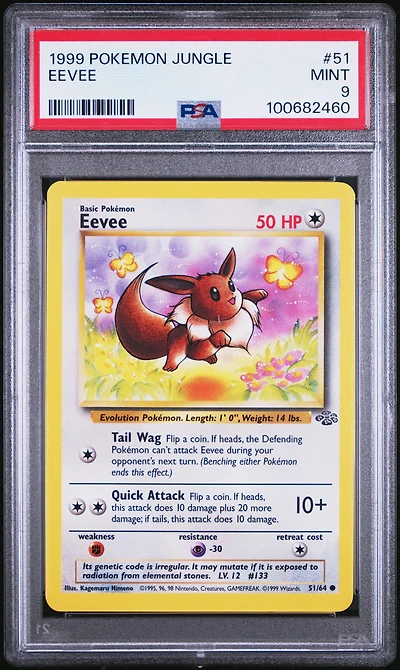 1999 Pokemon Jungle 51 Eevee PSA 9