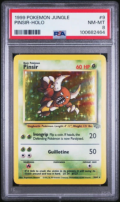 1999 Pokemon Jungle 9 Pinsir-holo PSA 8