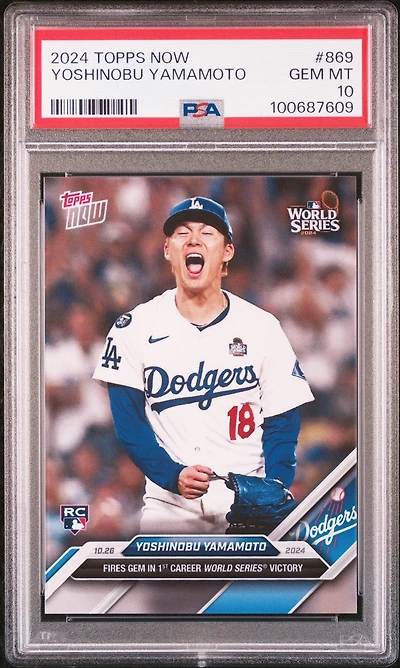 2024 Topps Now 869 Yoshinobu Yamamoto PSA 10