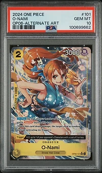 2024 One Piece Op06-wings Of The Captain 101 O-nami Alternate Art PSA