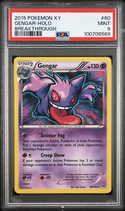 2015 Pokemon Xy Breakthrough 60 Gengar-holo PSA