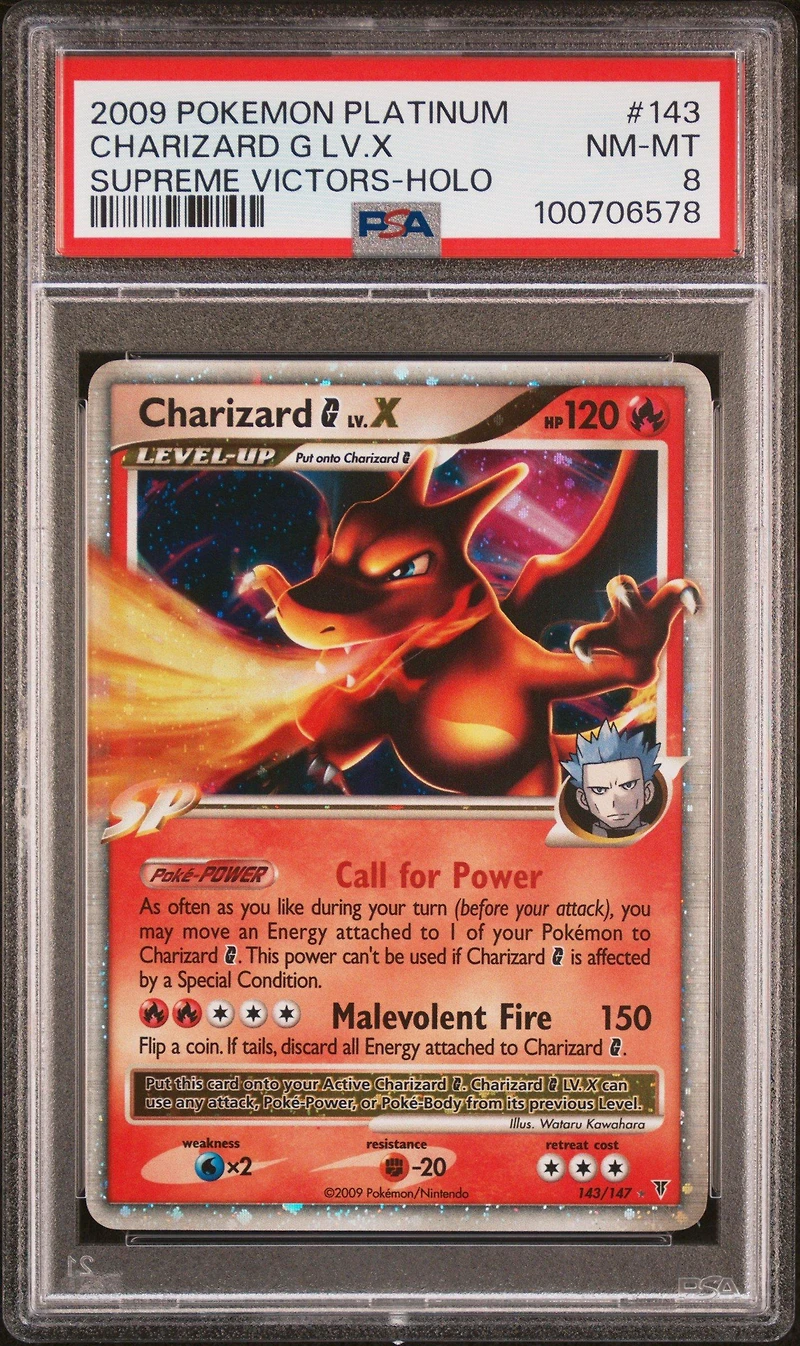 2009 Pokemon Platinum Supreme Victors 143 Charizard G Lv.x-holo PSA