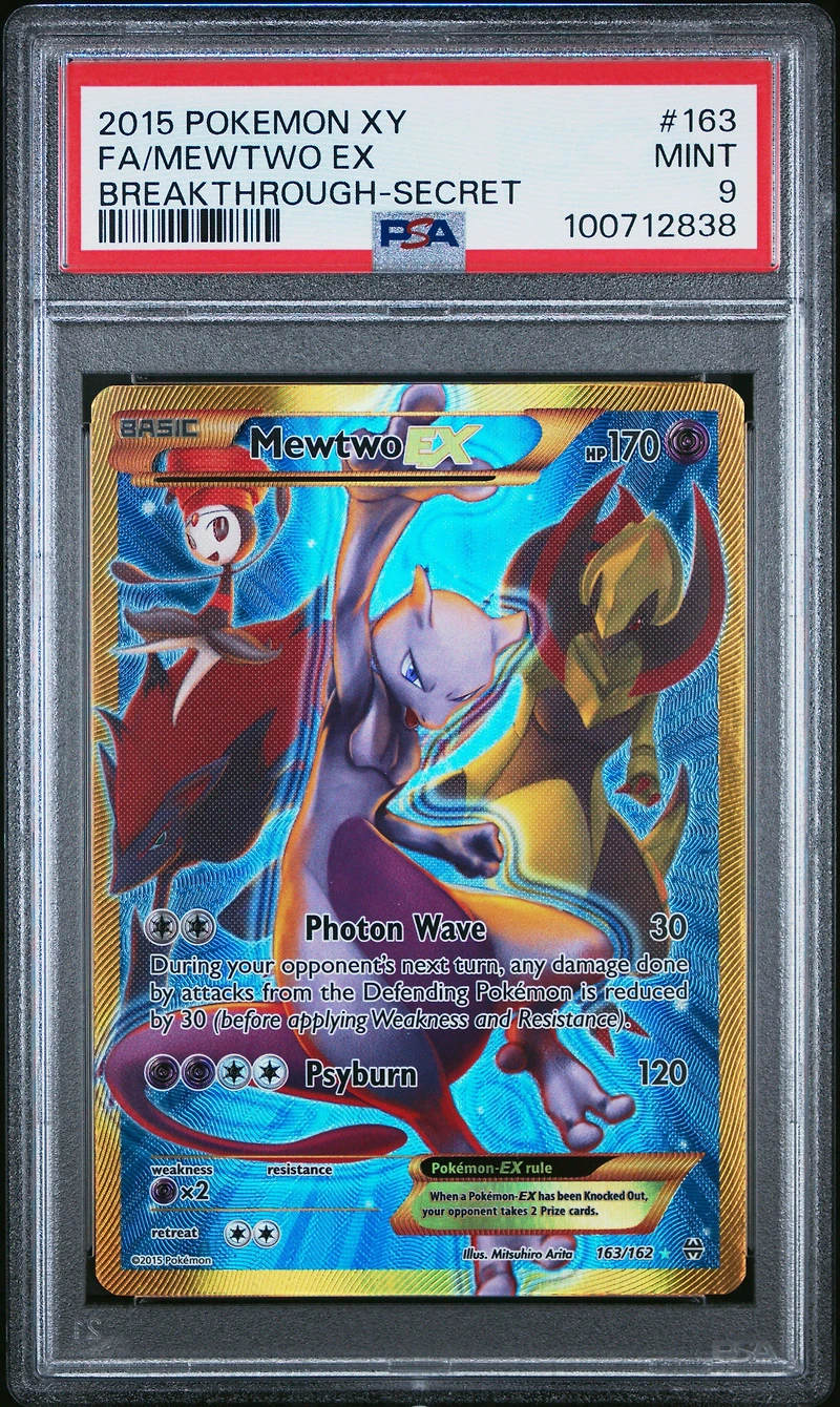 2015 Pokemon Xy Breakthrough Full Art/mewtwo Ex Secret PSA