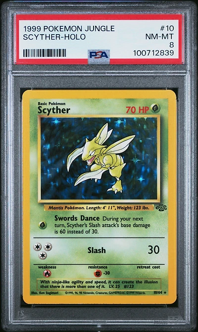 1999 Pokemon Jungle 10 Scyther-holo PSA
