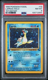 1999 Pokemon Fossil 10 Lapras-holo 1st Edition PSA