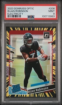2023 Panini Donruss Optic 206 Bijan Robinson Electricity PSA 9