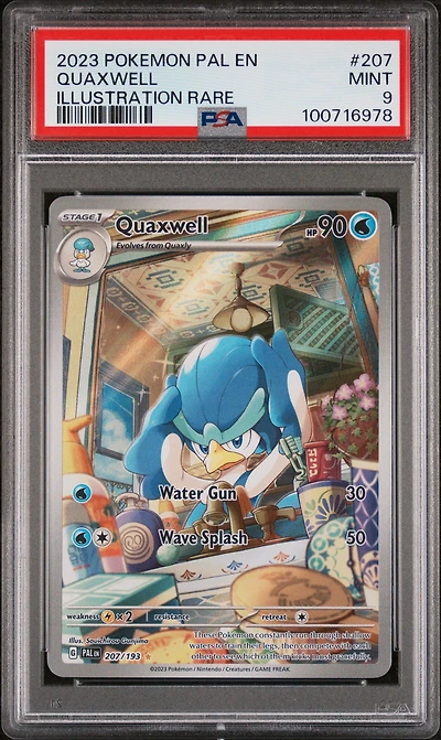2023 Pokemon Pal En-paldea Evolved 207 Quaxwell Illustration Rare PSA