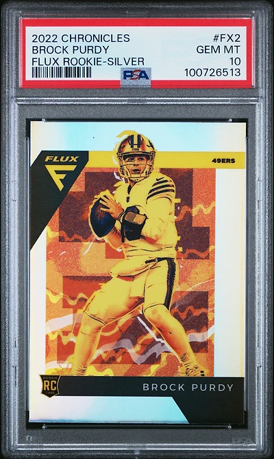 2022 Panini Chronicles Flux Rookies Fx2 Brock Purdy Silver PSA 10