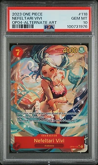 2023 One Piece Op04-kingdoms Of Intrigue 118 Nefeltari Vivi Alternate Art PSA 10