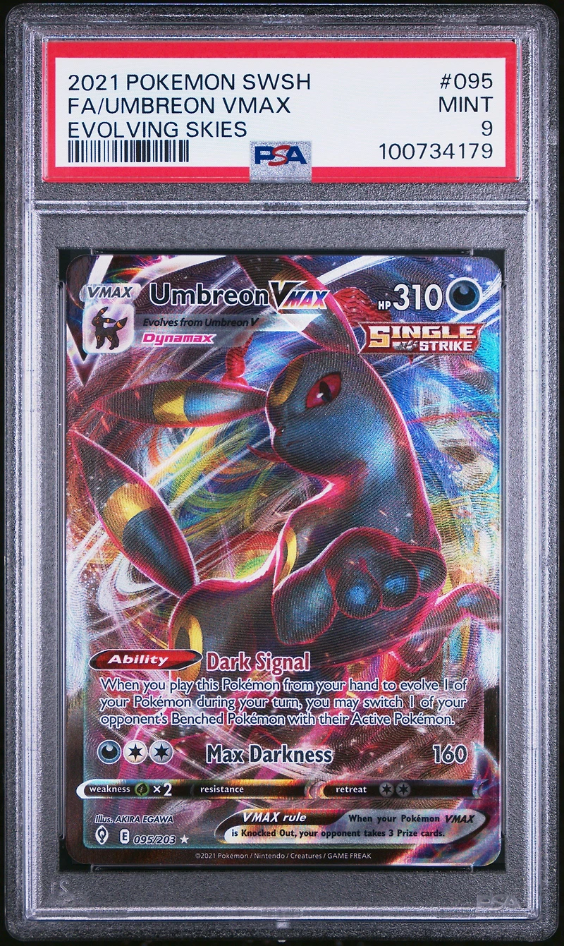 2021 Pokemon Sword & Shield Evolving Skies 095 Full Art/umbreon Vmax PSA