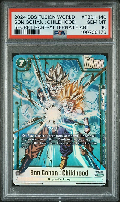 2024 Dragon Ball Super Card Game Fusion World Awakened Pulse Fb01-140 Son Gohan : Childhood Secret Rare-alternate Art PSA 10