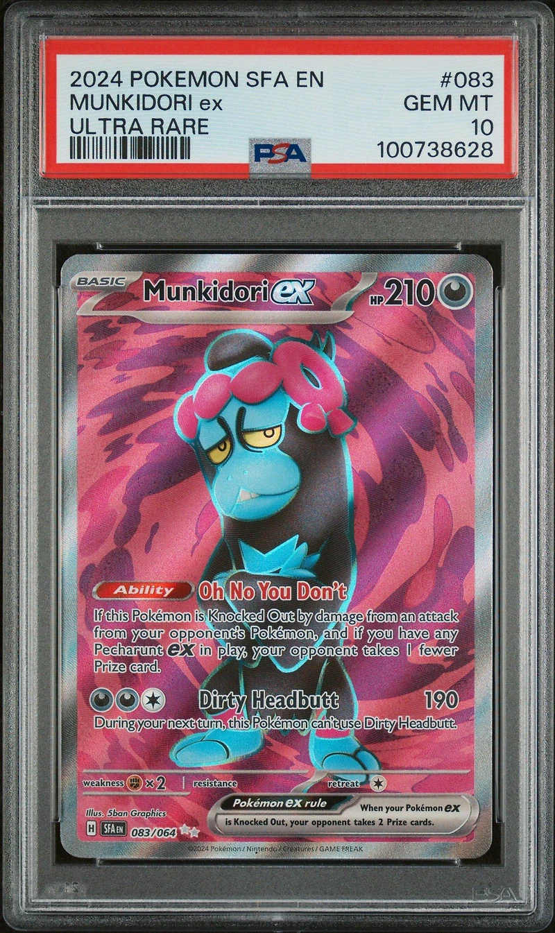 2024 Pokemon Sfa En-shrouded Fable 083 Munkidori Ex Ultra Rare PSA 10
