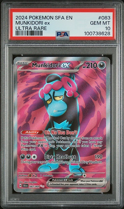2024 Pokemon Sfa En-shrouded Fable 083 Munkidori Ex Ultra Rare PSA 10
