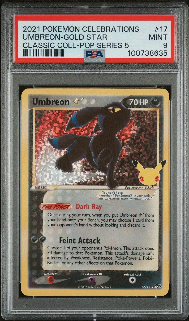 2021 Pokemon Celebrations Classic Collection 17 Umbreon-gold Star PSA