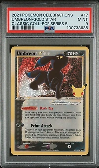 2021 Pokemon Celebrations Classic Collection 17 Umbreon-gold Star PSA