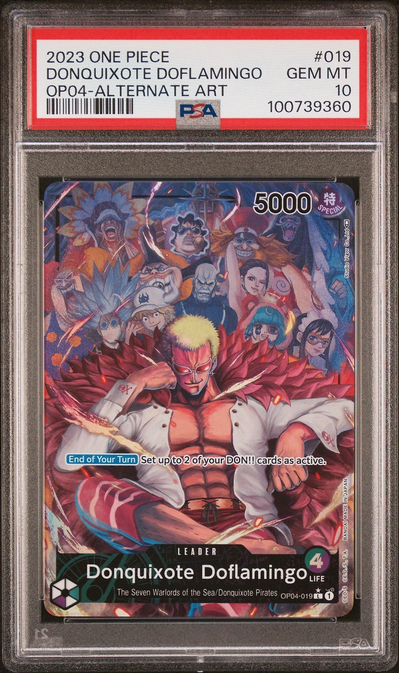 2023 One Piece Op04-kingdoms Of Intrigue Donquixote Doflamingo Alternate Art PSA 10
