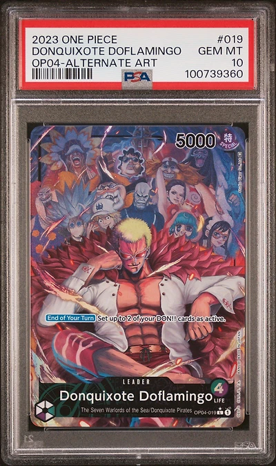 2023 One Piece Op04-kingdoms Of Intrigue Donquixote Doflamingo Alternate Art PSA 10