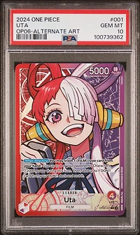 2024 One Piece Op06-wings Of The Captain 001 Uta Alternate Art PSA 10