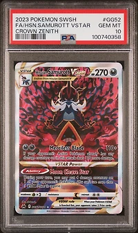 2023 Pokemon Sword And Shield Crown Zenith Gg52 Full Art/hisuian Samurott Vstar PSA
