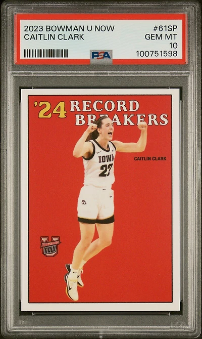 2023 Bowman U Now 61sp Caitlin Clark PSA 10