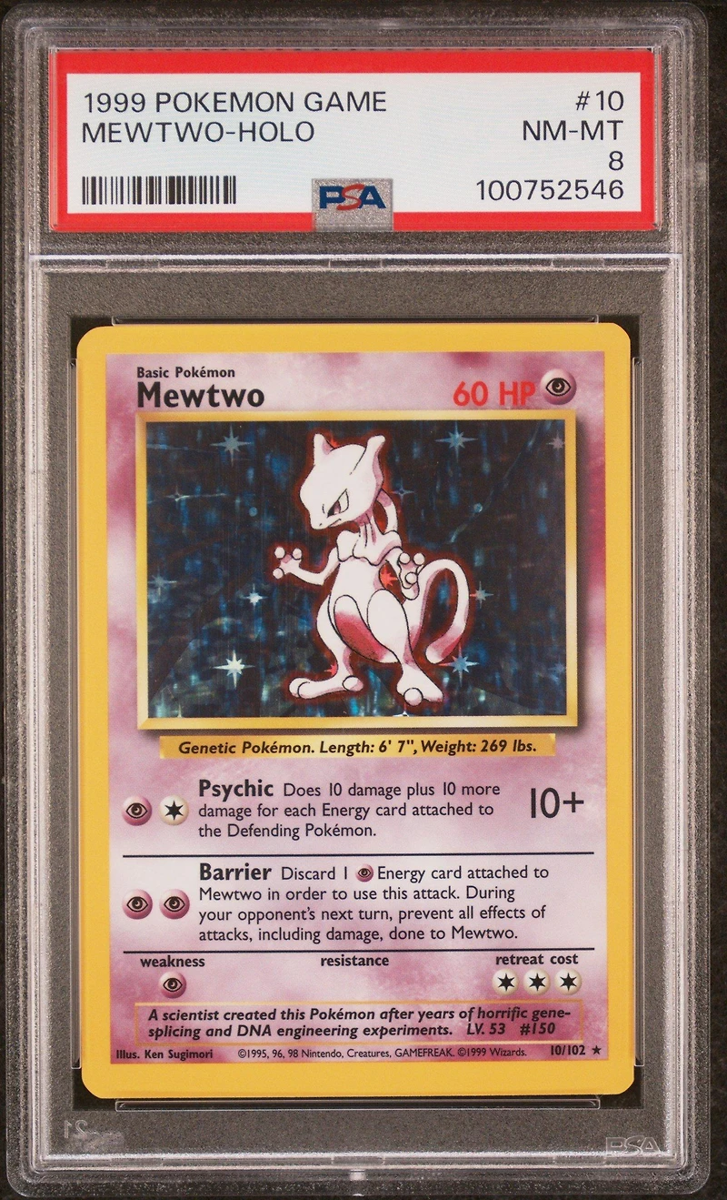 1999 Pokemon Game 10 Mewtwo-holo PSA