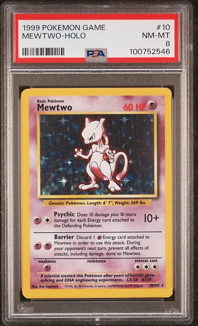 1999 Pokemon Game 10 Mewtwo-holo PSA