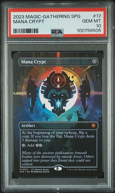 2023 Magic The Gathering The Lost Caverns Of Ixalan: Special Guests 17 Mana Crypt Borderless PSA 10