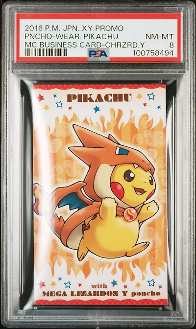 Pokemon Japanese Xy Promo Poncho-wearing Pikachu Mega Campaign Business Card-charizard Y PSA