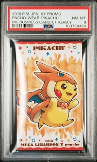 Pokemon Japanese Xy Promo Poncho-wearing Pikachu Mega Campaign Business Card-charizard Y PSA