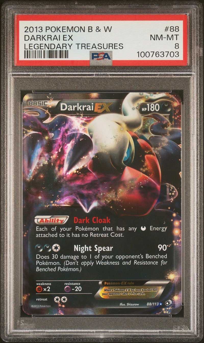 2013 Pokemon Black & White Legendary Treasures 88 Darkrai Ex PSA