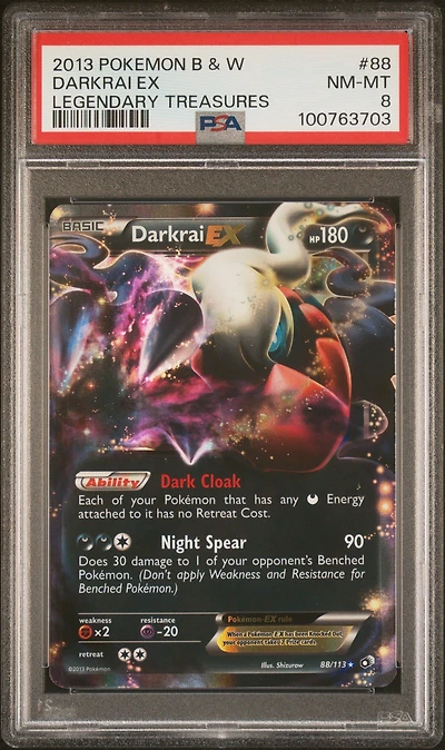 2013 Pokemon Black & White Legendary Treasures 88 Darkrai Ex PSA